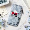 Gothic Skull Rose Long Wallet Fashion Bifold Multi Card Holder Purse