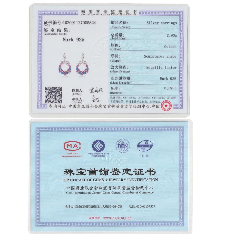 Серьги в виде рождественского венка оптом из розового золота с фиолетовым синим цирконием, серьги из стерлингового серебра 925 пробы с кубическим цирконием