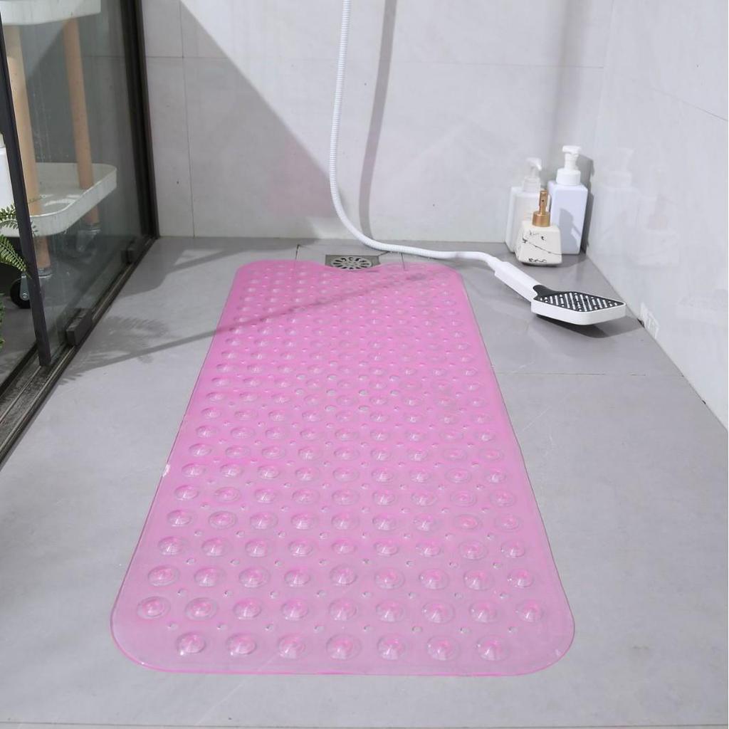 PVC Bathroom Anti-Slip Mat with Suction Cups, 100x40 Cm, for Bathtubs