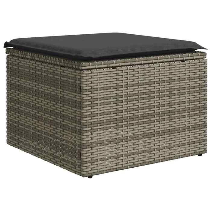 VidaXL Salon de Jardin avec Coussins 7 pcs, Canapés de Terrasse, Ensemble de Meubles de Patio, Mobilier d'Extérieur, Gris 3222869