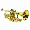Gold Kid Trumpet Toy with 4 Colored Keys Interesting Educational Musical Children Trumpet Toy