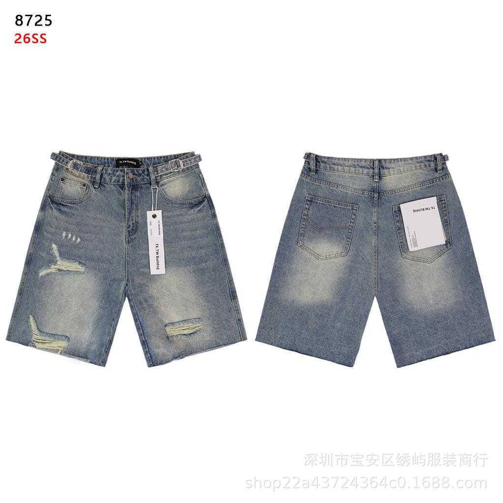 2026 Spring and Autumn New Y2K Gypsy Star Old Washed Casual Loose Shorts Wholesale of the same style for men and women