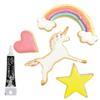 4 Découpoirs à biscuits Licorne + Stylo de glaçage noir