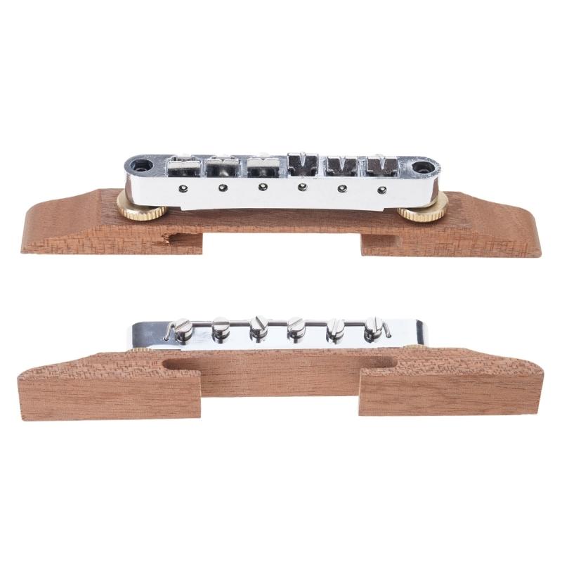 Jazz Guitar Bridge Electric Guitar Bridge Plate Guitar Part 6 String Wood Guitar Bridge for Electric Guitar Saddles