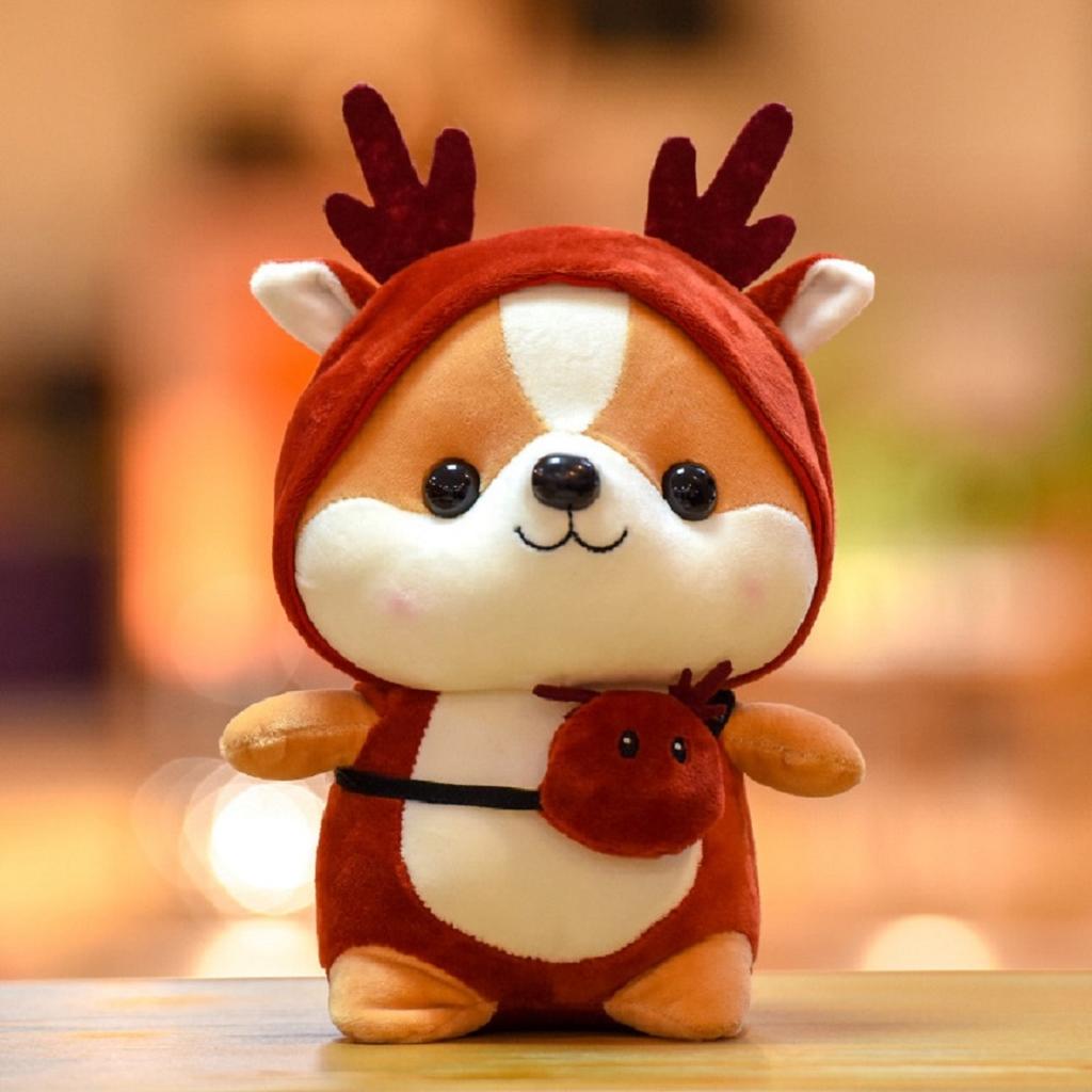 25cm Cute Squirrel Shiba Inu Dog Plush Toy Stuffed Soft Animal Corgi Chai Pillow Christmas Gift for Kids Kawaii Valentine