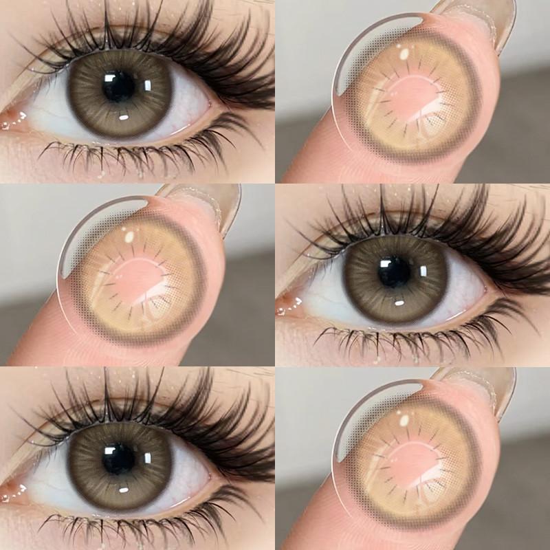 Eyeshare 1 пара цветных контактных линз Коричневые глазные линзы Серые зрачки Кукольные глазные линзы Макияж Косметика Годовое использование