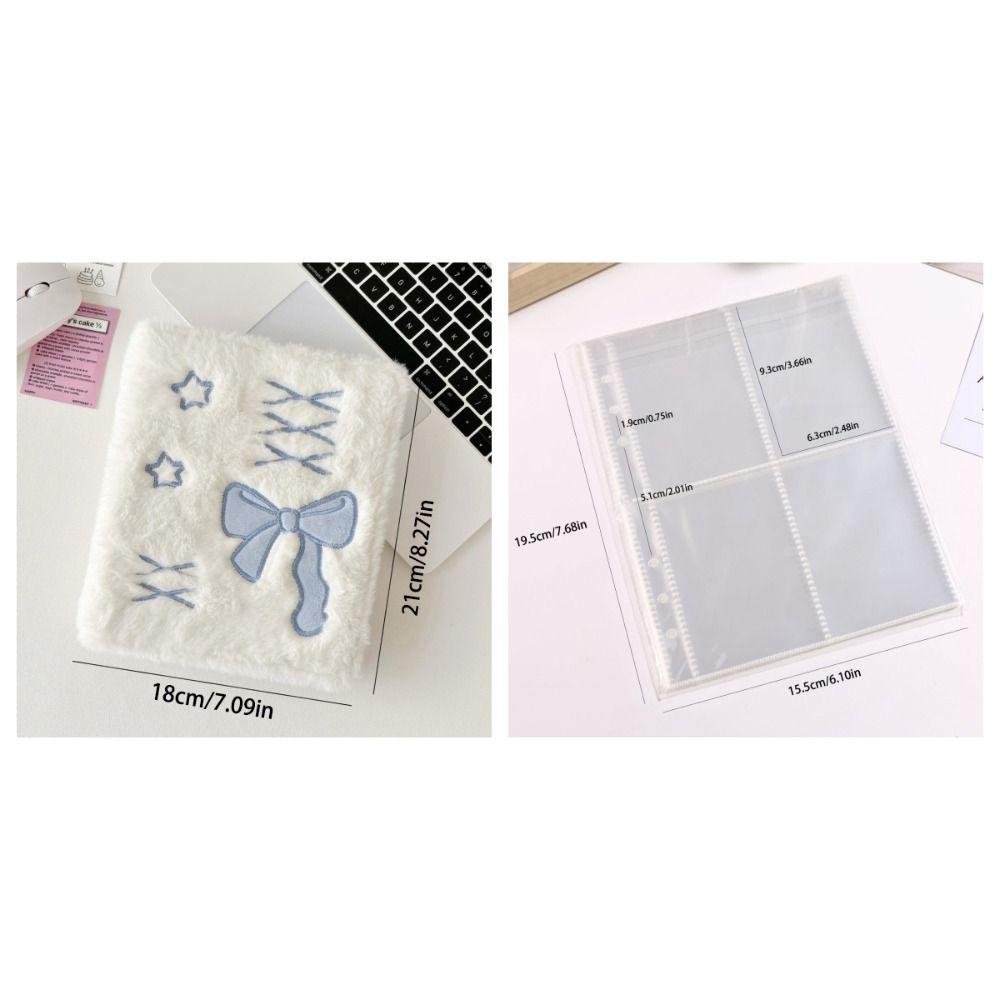 Balletcore Chasing Idol Photo Album Korean Style Bow Card Binder Plush Photocard Holder  Mini Photo