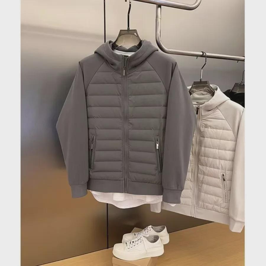 2024 Унисекс Легкий Весенне-Осенний Хлопковый Кардиган с Капюшоном: Простая повседневная куртка с дизайном в стиле пэчворк