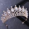 DIEZI New Baroque Korean Gold Color Crown Hair Accessories Luxury Crystal Tiara For Women Wedding Headdress Bridal Hair Zircon