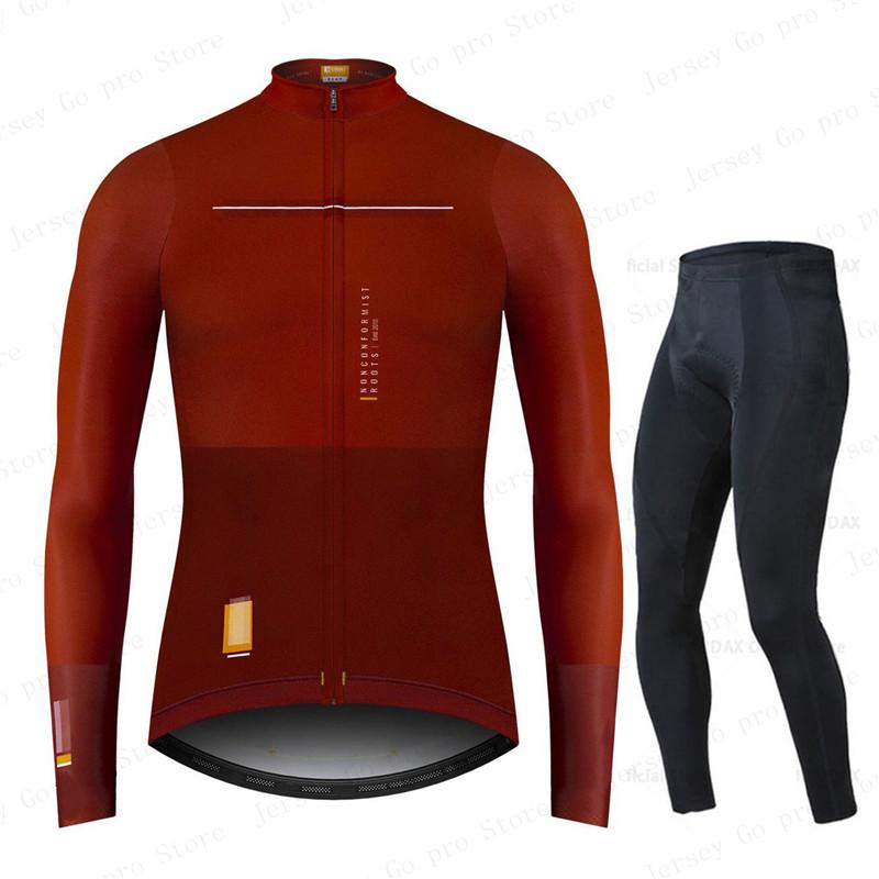 New Spring/Autumn Triathlon Men Long Sleeve Cycling Clothing Breathable Anti-UV Bicycle Jersey Set Wear Bib Pants Ropa Ciclismo