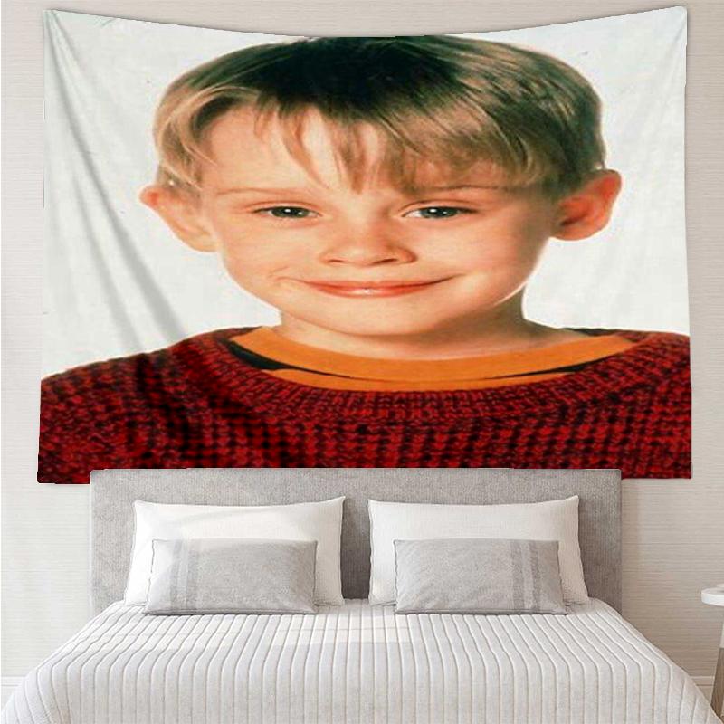 Home Alone Print Tapestry, Backdrop, Easy Setup, Ideal for Bedroom, Office & Living Room, with Aesthetic Wall Hanging Decor.
