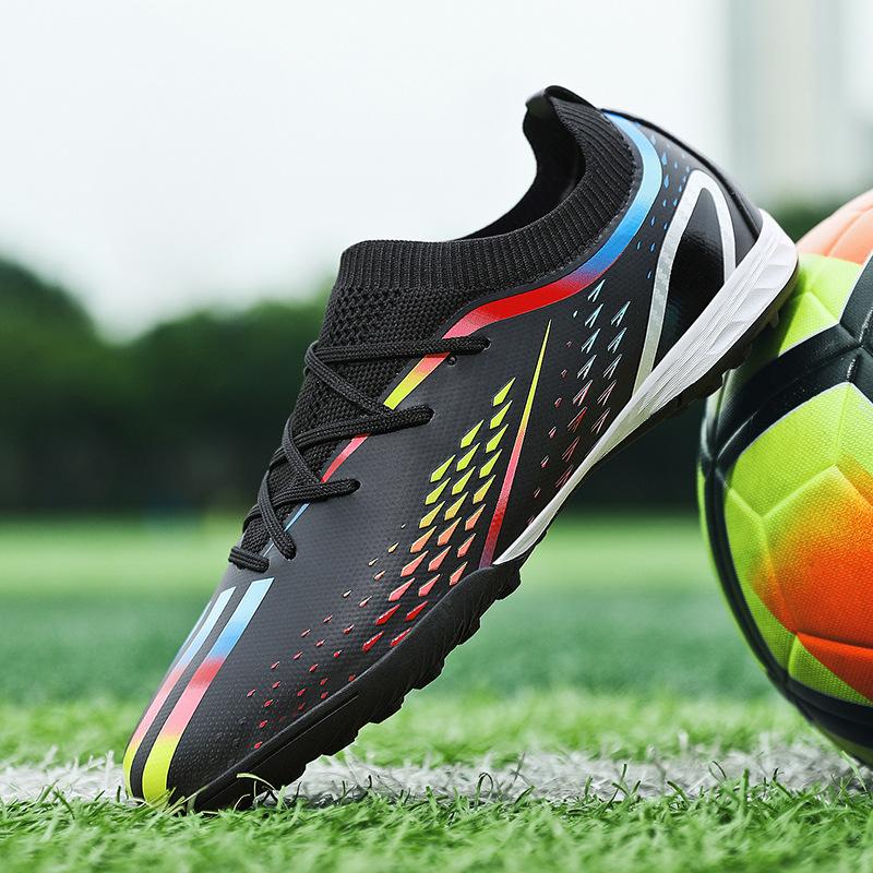 X2036 Putian flying knitting football shoes male and adolescent students long nails training competition sports shoes