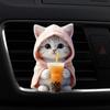 Yousheng Cute Kitten Car Vent Clips Refillable Car Diffuser Cat Air Vent Clips Car Air Fresher For Thesthetic Air