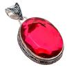Подвеска из серебра 925 пробы с драгоценным камнем мозамбикский гранат 2,17 дюйма AH-831