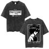 Винтажная стираная аниме манга Т-shirt с логотипом Death Note Мужская Женская Печатная футболка Летняя Повседневная Модная одежда Топы Высокое качество Streetwear