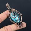 Turquoise Gemstone Pure Copper Wire Wrapped Handmade Pendant Jewelry