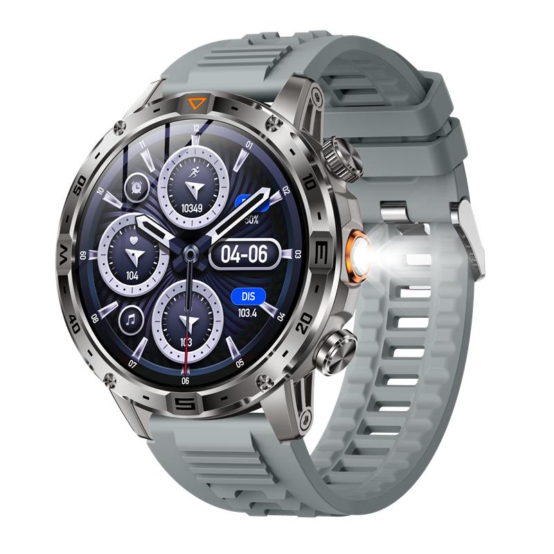 AK91 Men Smart Watch Compass Flashlight Outdoors Multi-Sports Fitness Tracker BT Calling 1000Mah Large Battery Smartwatch