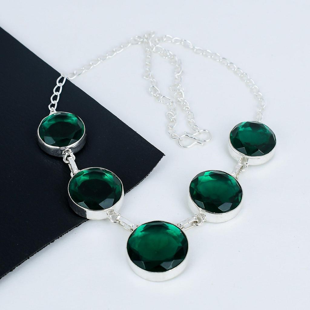 Удивительный зеленый турмалин драгоценный камень ожерелье ручной работы из стерлингового серебра 925 пробы, серебряное ожерелье с зеленым турмалином для жены, ожерелье унисекс подарок на день рождения