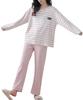 Cotton Large Long Pajama Top and Bottom Room Spring and Autumn [Dep Club] Women's Pajamas, 100% Cotton, Size, 100% Cotton, Sleeve, Thin, Set, Set,