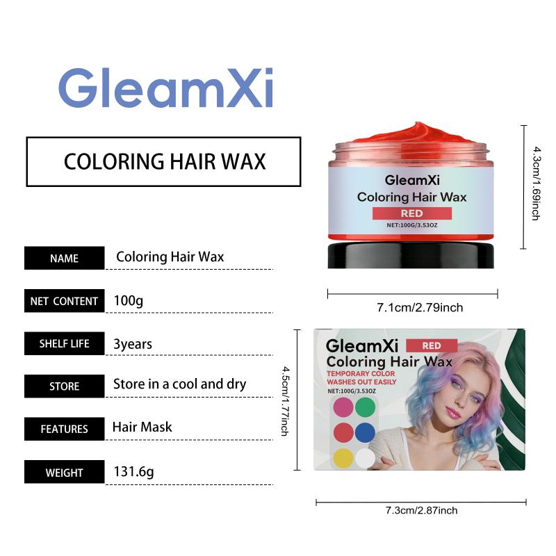 Red Temporary Hair Gel for Daily Styling Gentle Formula Natural Look Quick Color Change for Party and Everyday Use