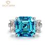 100% 925 Sterling Silver Wedding Rings For Women Top Quality Sparkling Square High Carbon Diamond Party Fine Jewelry Gift