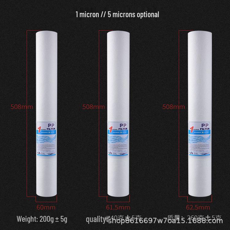 Universal Household Water Purifier PP Cotton Pre-Filter Cartridge Set: 5, 10, 20, 40 Inch Flat Mouth