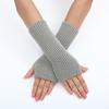 Women Long Fingerless Gloves Knitted Mitten Hand Warmers Winter Warm Wool Knitting Half Finger Gloves Unisex Arm Sleeve