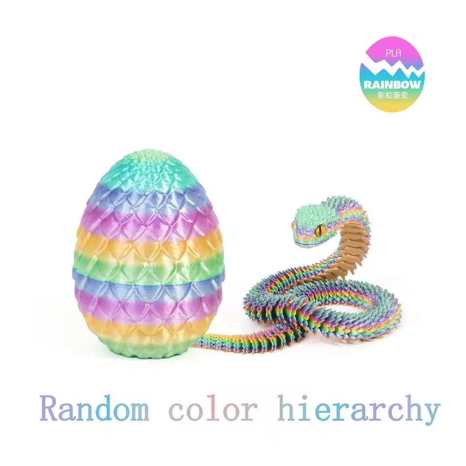 Новый DIY 3D-печатный набор "Змея и Яйцо" - Сочлененная фигурка для детей, Настольное украшение, Подарок 2025