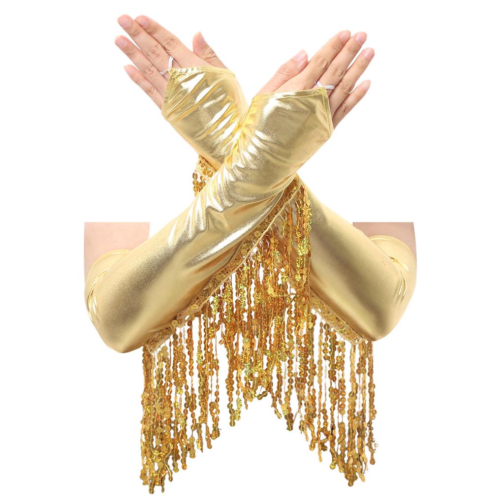 Женский блестящий костюм для танца ча-ча с перекрещенным передом, леотард с пайетками и бахромой, с металлическими перчатками, одежда для выступлений