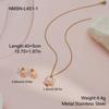 GEMCHIC Women's Stainless Steel Cartoon Butterfly Necklace Earring Set for Girls Fashionable Versatile Jewelry