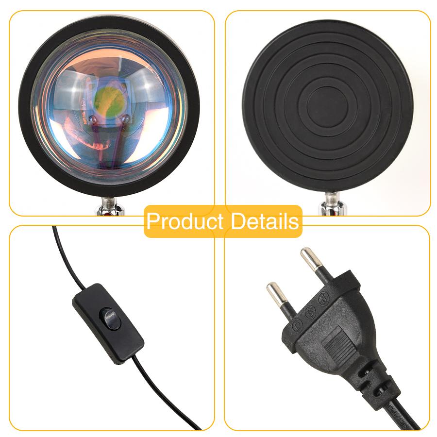 Светодиодный атмосферный ночник-проектор, лампа для заката, переменный ток 220 В, вилка ЕС для спальни, гостиной, подарок, фоновое декоративное освещение