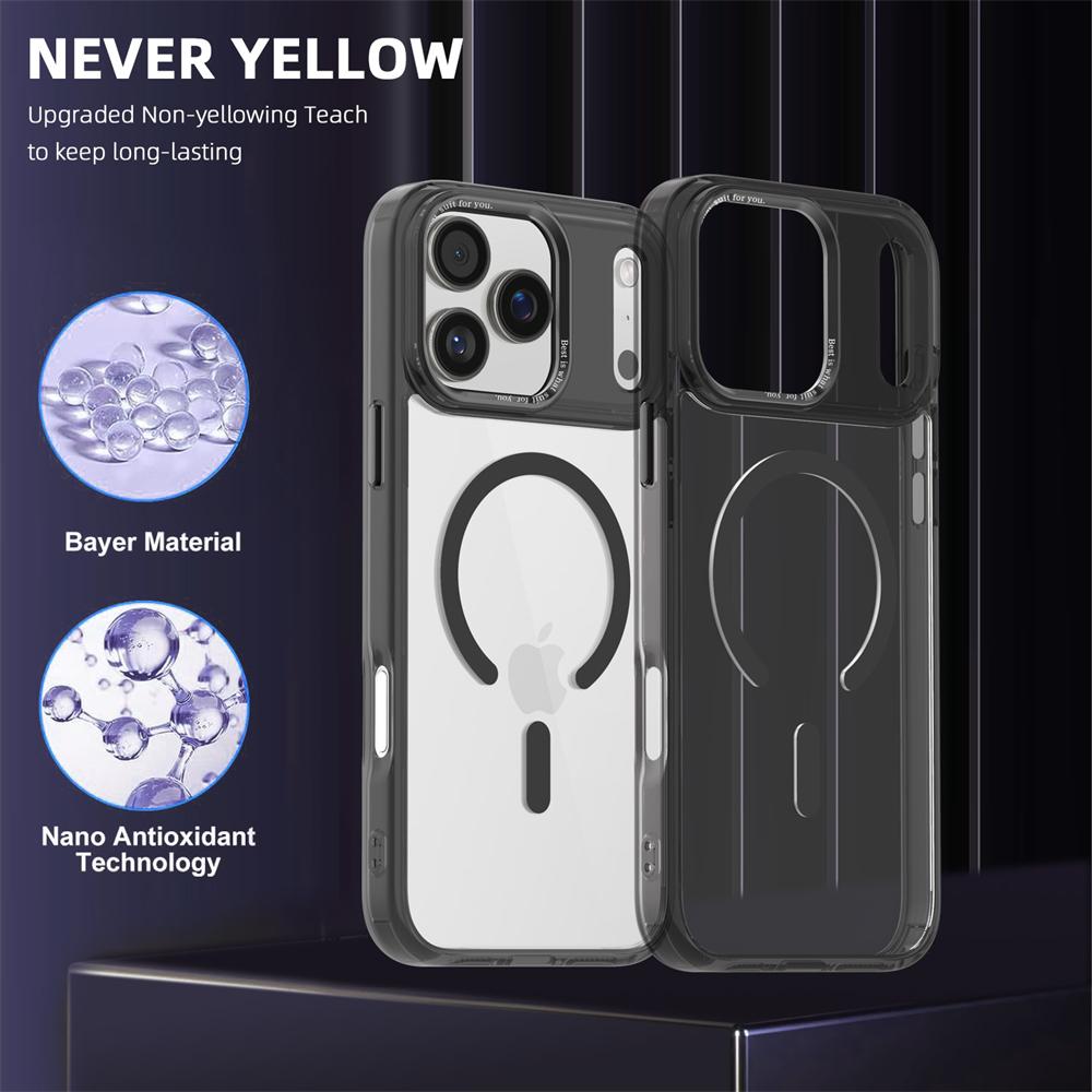 Anti-Yellow Strong Magnetic Case for iPhone 17 Pro Max Air 16 15 14 13 12 11 for Magsafe Shockproof Wireless Charging Cover