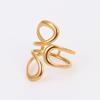GEMCHIC Women's Minimalist Geometric Stainless Steel Rings Set Gold Plated Abstract Wavy Finger Jewelry Fashion Luxury Accessories