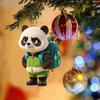 Панда Рождественское украшение 2D Акриловая Мультяшная Панда Рождественская Елка Подвесное Украшение Милые Аксессуары для Интерьера Автомобиля для Зеркала Заднего Вида Автомобиля Украшение для Елки