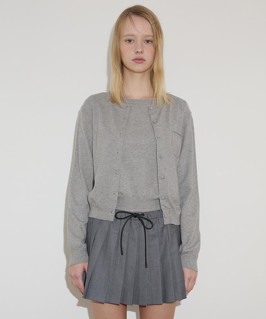 AVAM HOME Label Button Knit Cardigan Gray