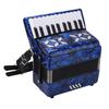 Accordion 22 Keys 8 Bass Celluloid Musical Instrument Toy for Home Stage PerformanceDark Blue