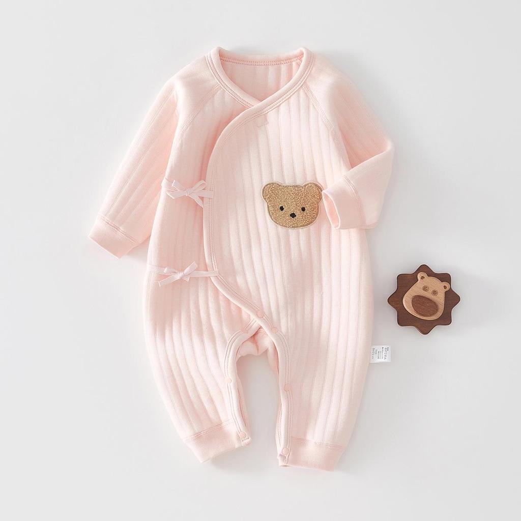 Autumn/Winter Newborn Cotton Rompers: Thin, Boneless, Warm Air Cotton