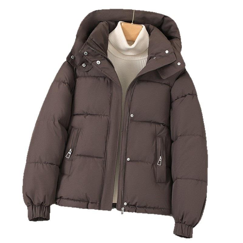 Женская модная куртка с капюшоном, толстая, на хлопковом пуху