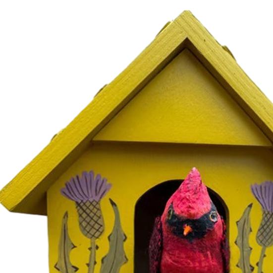 Кинетическое искусство Скворечник Настенный декор Животное в доме Настенное украшение Уличное Садовое Настенное искусство для Фермерского дома Дом Комната Двор Патио Веранда