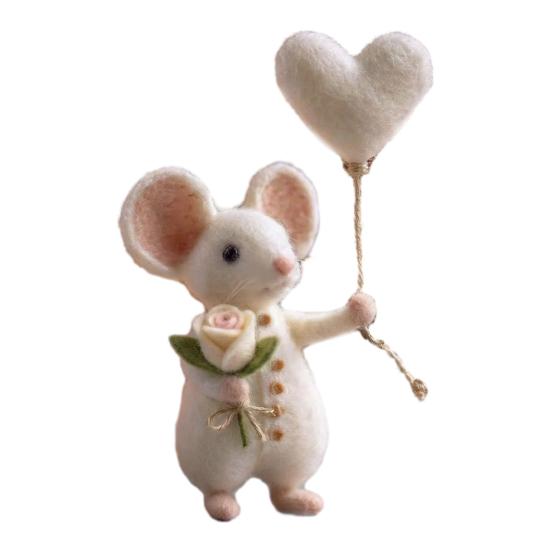 Плюшевая игрушка мышка из фетра ручной работы, милое животное, украшение, мягкая, очаровательная, домашний декор, уникальный подарок для коллекционеров