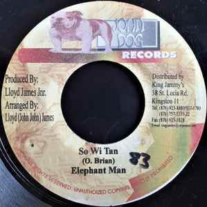 7-дюймовая пластинка ELEPHANT MAN - So Wi Tan NONE John Dog Record 2001 Ямайка Регги, Ска и Даб Б/У
