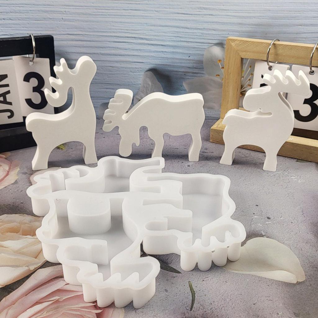 Silicone Mould Christmas Elk DIY Silicone Moulds Casting Moulds Christmas Moulds Silicone