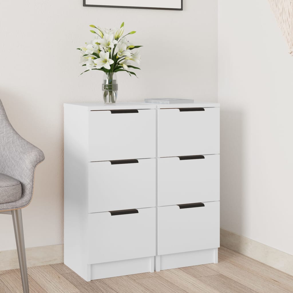 Sideboards 2 pcs White 30 x 30 x 70 cm Particleboard