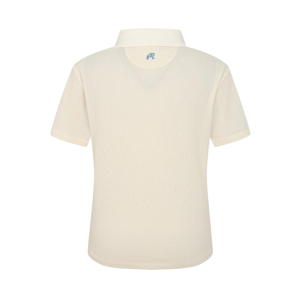 MALBON GOLF Layered Collar T-Shirt Cream (Woman)