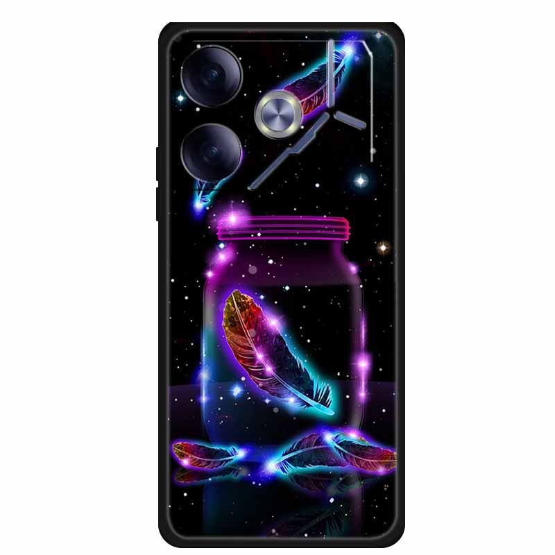 Чехол для телефона Tecno Pova 6 Задняя крышка Ударопрочный Черный Силикон Мягкий Funda для Tecno Pova 6 Чехол Pova6 6.78" Capas Coque