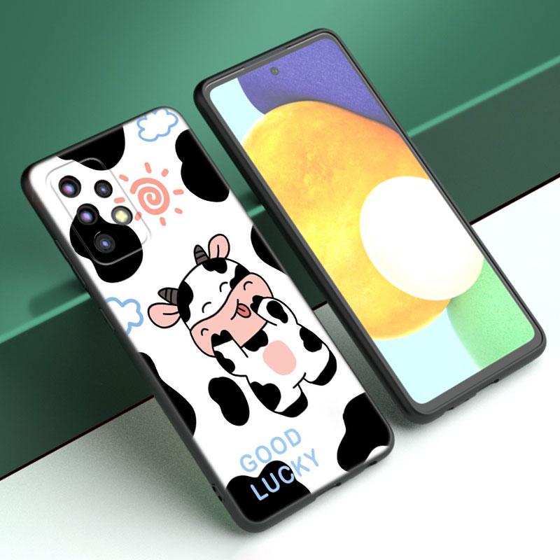 Чехол с рисунком коровы, черный, белый, для Samsung A04 A21 A30 A50 A52 S A13 A14 A22 A23 A32 A53 A73 5G A11 A12 A31 A33 A51 A70 A71 A72