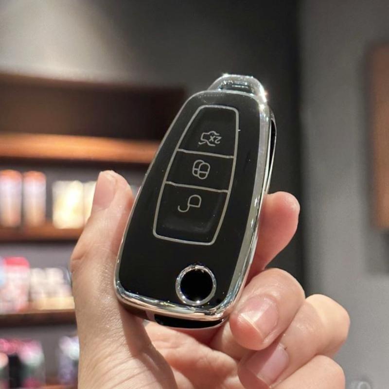 Чехол для автомобильного ключа, держатель для ключей с брелком для Ford Fiesta Focus Galaxy Fusion Mondeo C-Max Kuga Ecosport