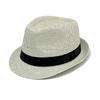Unisex Woven Straw Fedora Sun Hat - Outdoor Beach Jazz Hat with Sun Protection