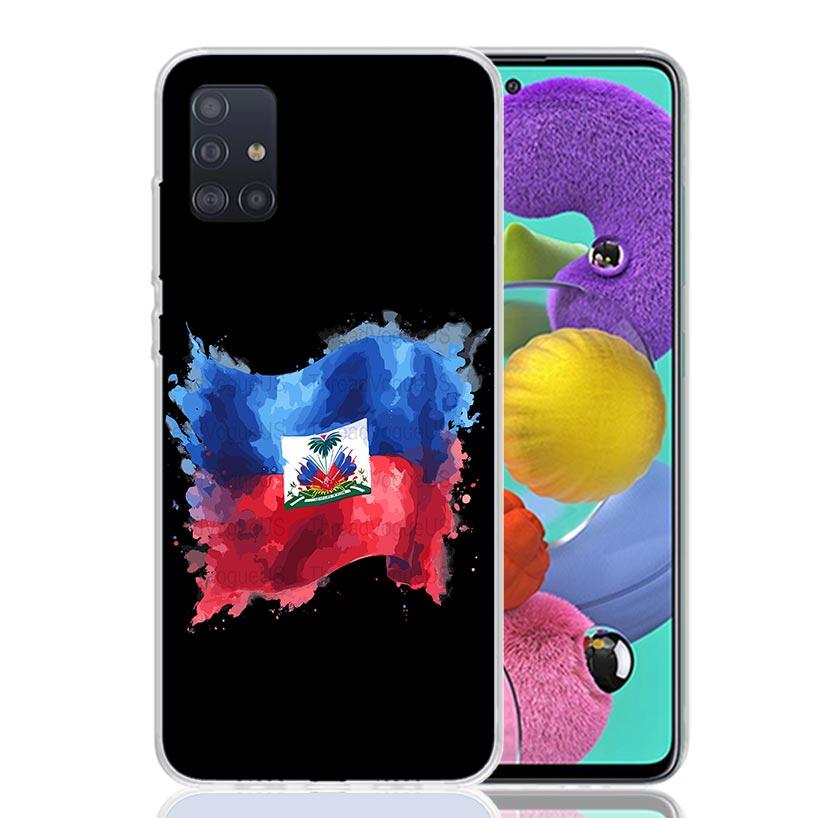 Haiti Haitian Flag Phone Case For Samsung Galaxy A52 A32 A22 A12 A02S A50S A30S A51 A31 AA71 Note 20 Ultra 10 S10 Plus Galaxy A5