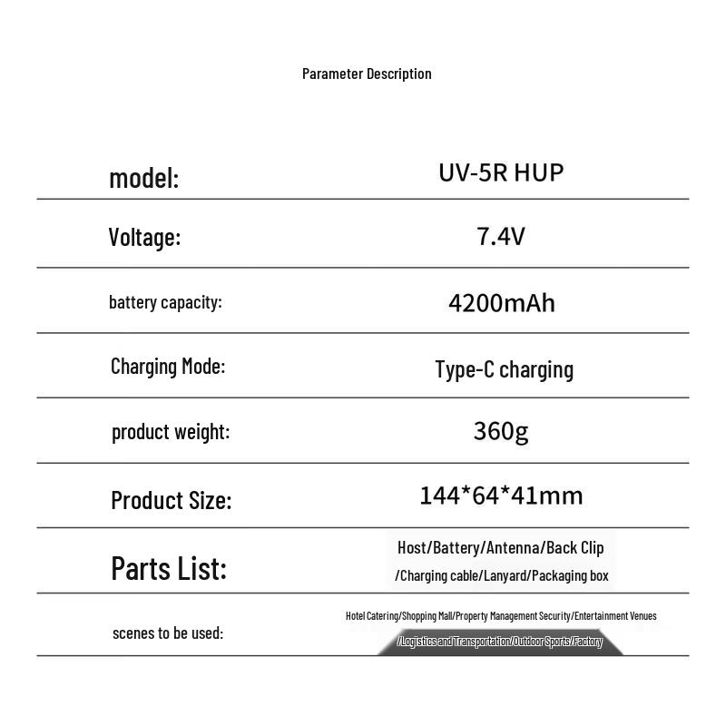 Baofeng UV-5R HUP High-Power Dual-Band Two-Way Radio (CN version)